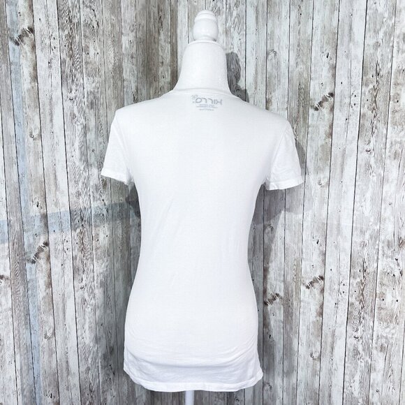 Kirra Short Sleeve Graphic Tee | White | V-Neck | Medium | Hummingbird | Women's - Picture 4 of 9